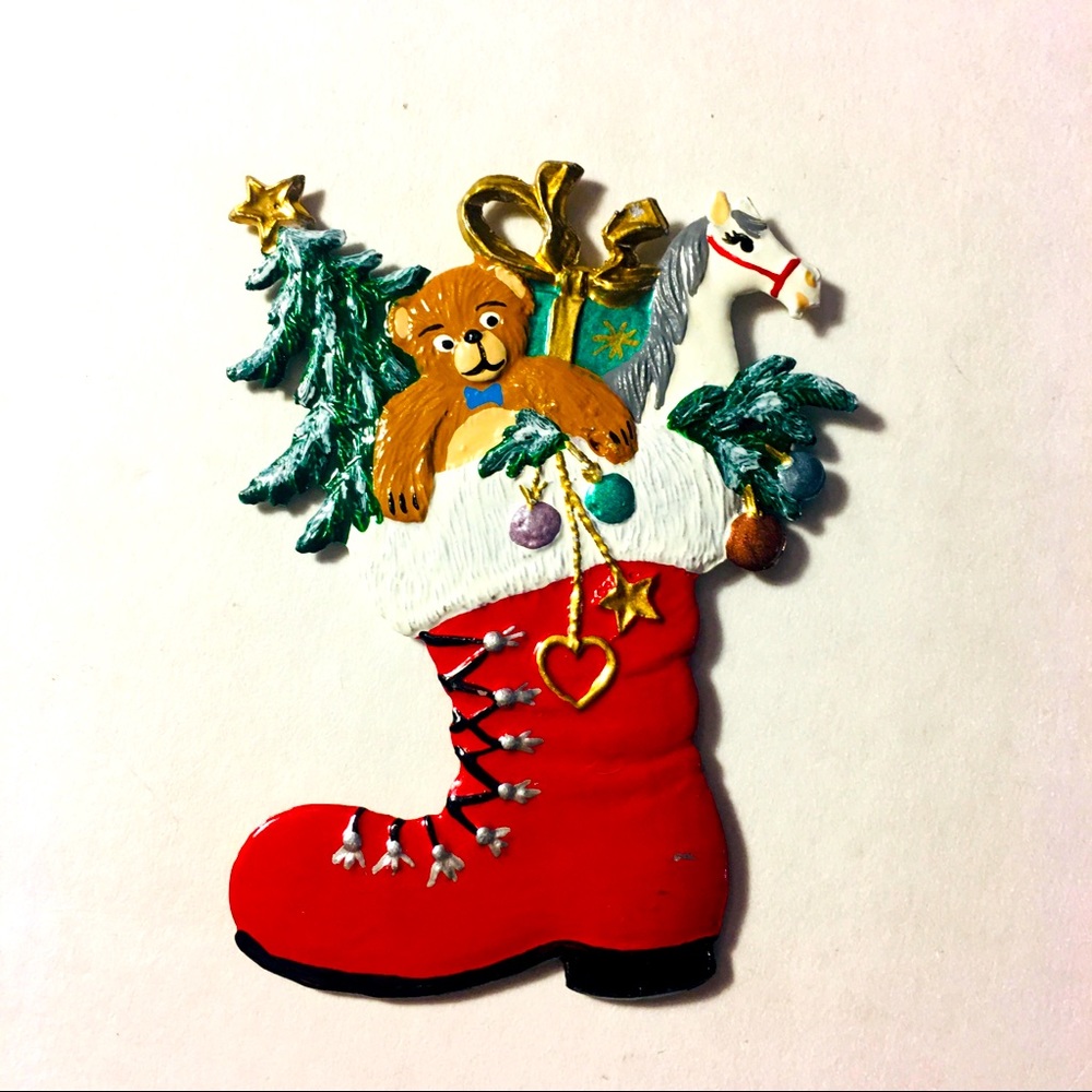 Wilhelm Schweizer Hand Painted Santa’s Boot Filled With Toys Christmas Ornament